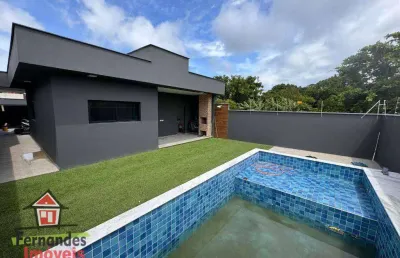 Casa nova com piscina  3 dormitórios à venda, 146 m² por r$ 589.000 cibratel ii itanhaém/sp.
