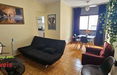 Apartamento mobiliado lateral vista mar com 2 dormitórios para alugar definitivo pacote 60 m² por r$ 2.600 mês  aviação  praia grande sp