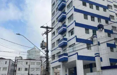 Apartamento mobiliado com 1 quarto 300 metros da praia à venda, 60 m² por r$ 290.000  boqueirão  praia grande sp