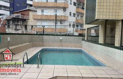 Apartamento com 1 quarto à venda, prédio com elevador e piscina, 48 m² por r$ 280.000 -  guilhermina - praia grande/sp