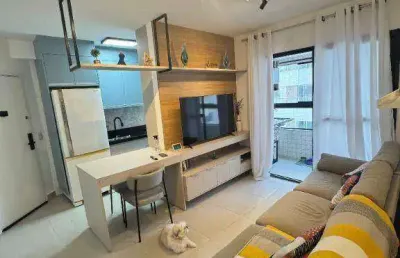 Apartamento frente mar mobiliado com 1 dormitório à venda, 44 m² por r$ 370.000 - vilamar - praia grande/sp