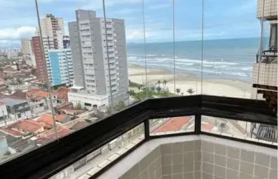 Apartamento vista mar  com 1 dormitório para alugar, definitivo pacvote 50 m² por r$ 2.488 mês - balneário pires - praia grande/sp
