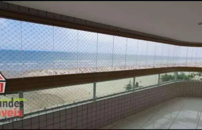 Apartamento alto padrão frente mar com 3 suítes mais dependência  à venda, 130 m² por r$ 1.200.000 - aviação - praia grande/sp