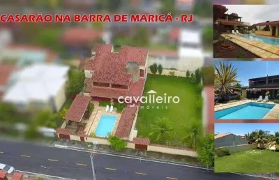 Casarão na praia da barra de maricá - 6 quartos (5 suítes), piscina, campo de futebol, sauna, ótima para moradia ou pousada