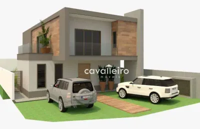 Casa com 4 dormitórios no cond. bosque de itapeba, 280 m² - maricá/rj