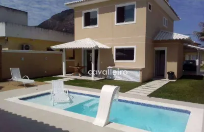 Casa duplex em condomínio fechado, com 240 m², com 4 quartos sendo 1 suíte, piscina, área gourmet, sauna, à venda por r$ 1.190.000 , inoã- maricá/rj