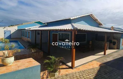 Mansão na praia de ponta negra, maricá-7 qts, piscina e churr.- ótimo para pousada ou casa de festas
