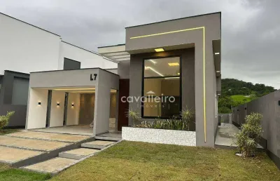 Casa com 3 dormitórios à venda, em condomínio fechado, 135 m² por r$ 798.000 - ubatiba - maricá/rj