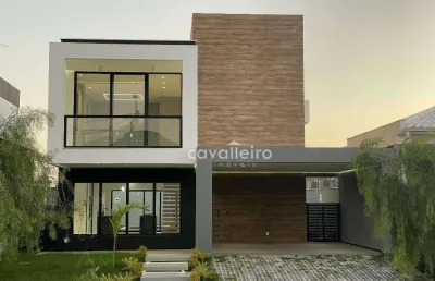 R$1.750.000 – casa duplex no alphaville maricá: 4 quartos, 3 suítes, piscina e acabamento premium