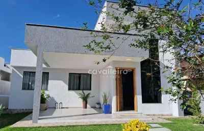 Casa linear em condomínio fechado, com 137 m², 3 quartos sendo 1 suíte, área gourmet,piscina, à venda por r$ 620.000 , inoã - maricá/rj