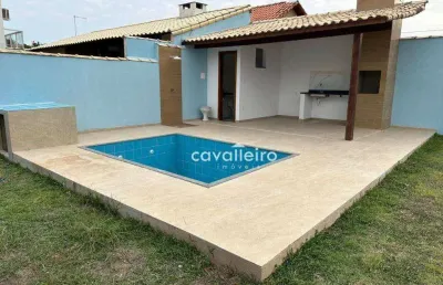 Casa com piscina, 3 quartos, sendo 1 suíte, 132 m², à venda por r$ 499.000 - são josé do imbassaí - maricá/rj