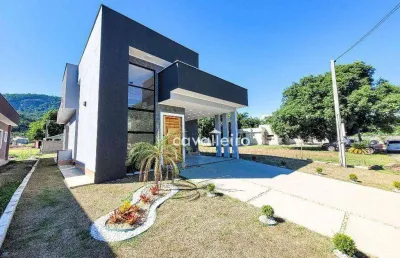 Casa em condomínio fechado, com 3 dormitórios , 117 m² ,  em são  josé de imbassai - maricá/rj