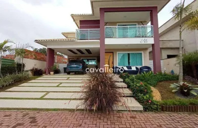Casa de luxo, mobiliada no landscape maricá. 5 quartos 4 suítes, piscina & área gourmet