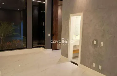 Casa linear em condomínio fechado, com 3 suítes, área gourmet, piscina e sauna, com 200 m², á venda por r$ 1.095.000, inoã - maricá/rj