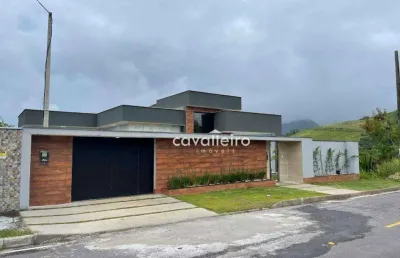 Casa com 3 quartos, visual lindo, churrasqueira,  à venda, 450m² por r$ 790.000 - cajueiros (itaipuaçu) - maricá/rj