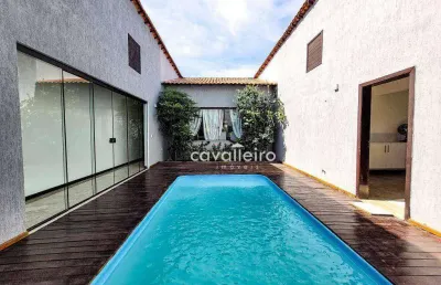 Chácara com 2 piscinas a menos de 10 min do centro de maricá! casa com 4 suítes!