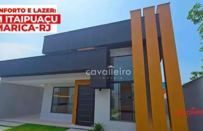 R$890.000  - casa com 3 quartos - piscina - churrasqueira - planejados -  jardim atlântico central (itaipuaçu) - maricá/rj