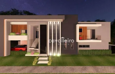Casa incrível, com 6 dormitórios, suíte master, área gourmet, piscina, à venda, 336 m² por r$ 2.400.000 - condomínio solaris- maricá/rj