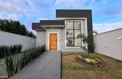 Casa com 03 quartos sendo 01 suíte com estilo comtemporâneo em condomínio perto do centro de maricá!