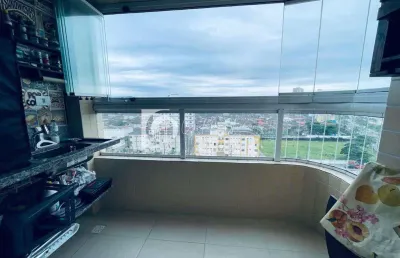 Locação apartamento vista lateral mar, 1 dorm, maracanã, pg