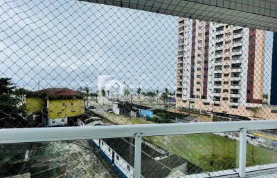 Apartamento vista lateral mar  com 1 quarto mobiliado, mirim