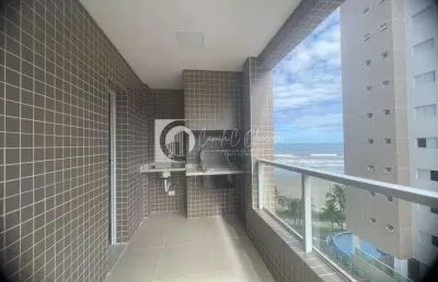 Apartamento vista lateral mar, 2 quartos, real, praia grande