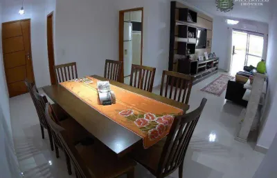 Apartamento 3 dormitórios mobiliado com terraço gourmet, 121 m², r$699 mil, aviação, praia grande/sp