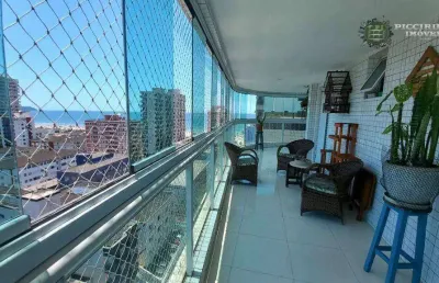 Apartamento 3 dormitórios, 3 suítes, 2 vagas, vista mar,  à venda, 162,52m² por r$ 775.000 - tupi - praia grande/sp