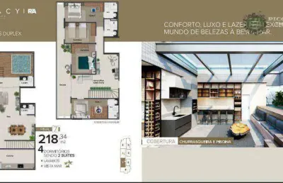 Cobertura com 4 dormitórios à venda, 218 m² por r$ 2.180.000 - vila guilhermina - praia grande/sp