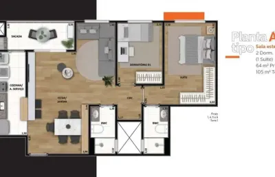 Apartamento à venda em maringá, zona 08, com 2 quartos, com 51.75 m², up residence - yticon