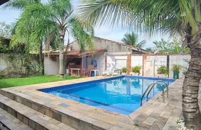Casa para venda em itanhaém, bopiranga, 3 dormitórios, 2 suítes, 1 banheiro, 5 vagas