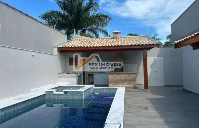 Casa para venda em itanhaém, jardim comendador, 3 dormitórios, 2 suítes, 1 banheiro, 3 vagas