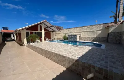 Casa para venda em itanhaém, balneário gaivota, 2 dormitórios, 1 suíte, 1 banheiro, 6 vagas