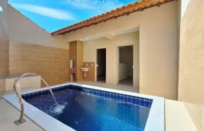 Casa para venda em mongaguá, jardim aguapeu, 3 dormitórios, 1 suíte, 1 banheiro, 2 vagas