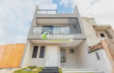 Sobrado novo campo de santana!! 03 qtos,suíte,churrasq.,terreno