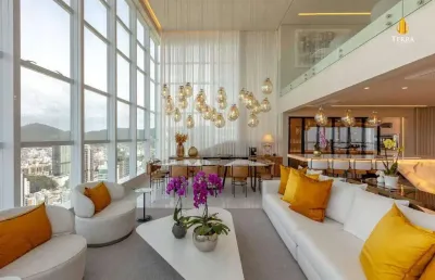 Cobertura duplex mobiliada e decorada à venda no edifício sky tower em balneário camboriú