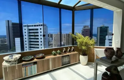 Cobertura à venda salvador/ba, pituba, 337m², 4 suítes, vista mar espetacular, 3 vagas