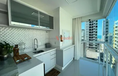 Fino acabamento mobiliado com 3 suites 3 vagas , meia praia, itapema - sc