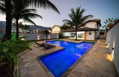 Morada da praia - casa de praia sobrado mobiliada para locação no condomínio morada da praia em bertioga, com 6 dormitórios e piscina