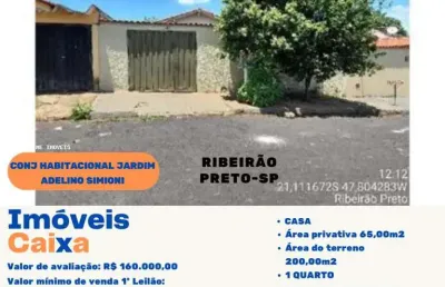 Casa para venda em ribeirão preto, adelino simioni, 1 dormitório, 1 banheiro