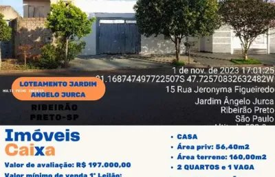 Casa para venda em ribeirão preto, jardim ângelo jurca, 2 dormitórios, 2 banheiros, 1 vaga
