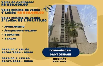 Apartamento para venda em ribeirão preto, jardim são luiz, 4 dormitórios, 4 banheiros, 3 vagas