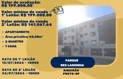 Apartamento para venda em ribeirão preto, parque residencial lagoinha, 2 dormitórios, 1 banheiro, 1 vaga
