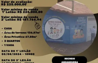 Casa para venda em ribeirão preto, recreio anhangüera, 3 dormitórios, 3 banheiros, 1 vaga