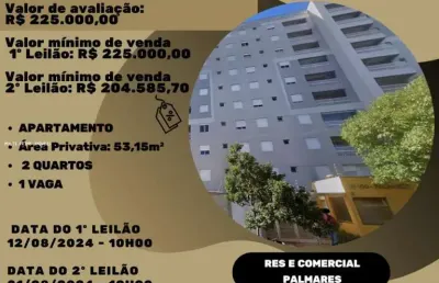 Apartamento para venda em ribeirão preto, residencial e comercial palmares, 2 dormitórios, 1 banheiro, 1 vaga