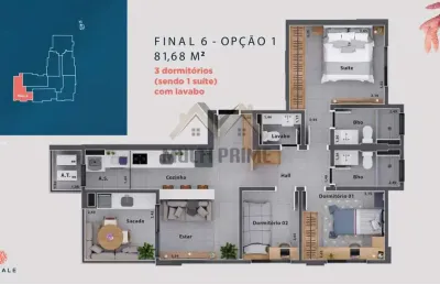 Apartamento para venda em ribeirão preto, nova aliança, 3 dormitórios, 1 suíte, 1 banheiro, 1 vaga