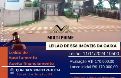 Apartamento para venda em ribeirão preto, bonfim paulista, 2 dormitórios, 1 banheiro, 1 vaga