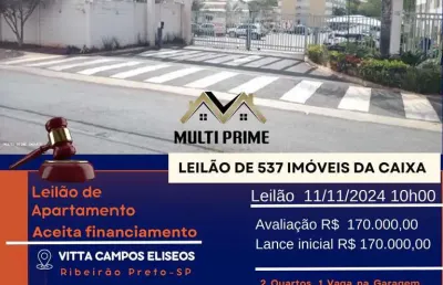 Apartamento para venda em ribeirão preto, campos elíseos, 2 dormitórios, 1 banheiro, 1 vaga