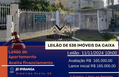 Apartamento para venda em ribeirão preto, ipiranga, 2 dormitórios, 1 banheiro, 1 vaga