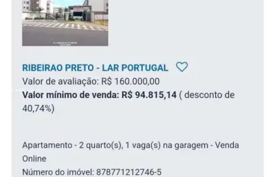 Apartamento para venda em ribeirão preto, ipiranga, 2 dormitórios, 1 banheiro, 1 vaga